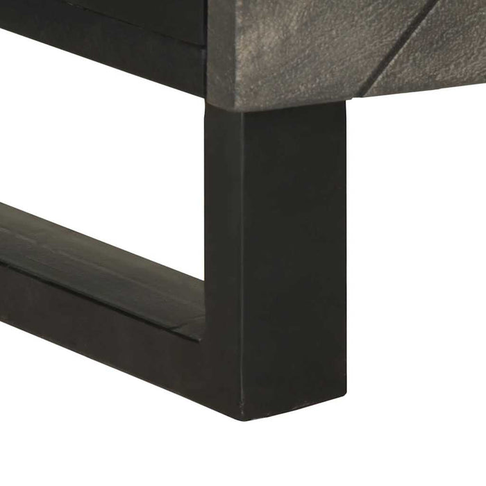 vidaXL Comodino Nero 50x33x60 cm in Legno Massello di Mango