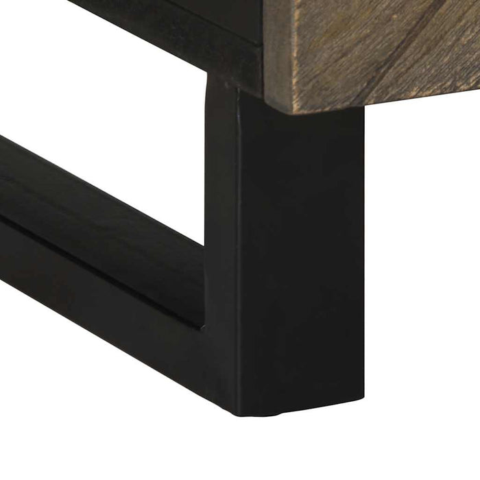 Tavolino da Salotto Nero 100x54x40cm in Legno Massello di Mango 4017696