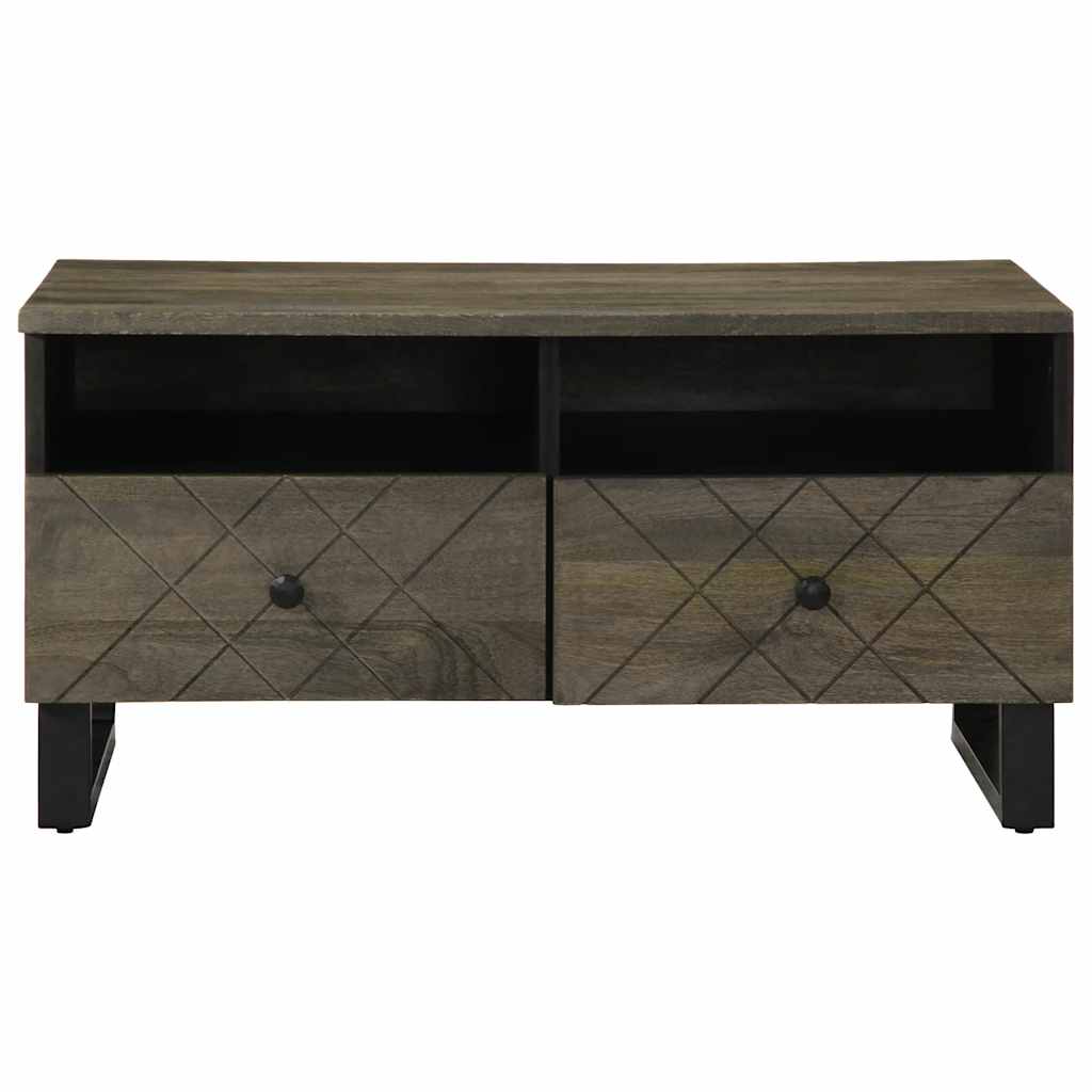 Tavolino da Salotto Nero 80x54x40 cm in Legno Massello di Mango 4017697
