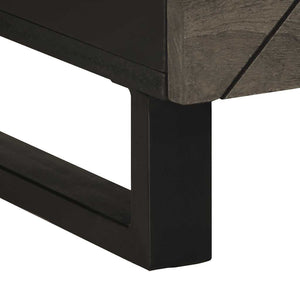 vidaXL Tavolino da Salotto Nero 80x54x40 cm in Legno Massello di Mango