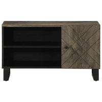 Mobile Porta TV-Mobile per TV-Credenza TV Nero 80x33x46 cm in Legno Massello di Mango 440876