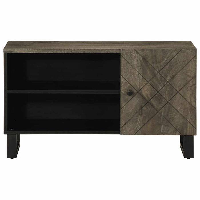 Mobile Porta TV-Mobile per TV-Credenza TV Nero 80x33x46 cm in Legno Massello di Mango 440876