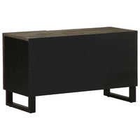 Mobile Porta TV-Mobile per TV-Credenza TV Nero 80x33x46 cm in Legno Massello di Mango 440876