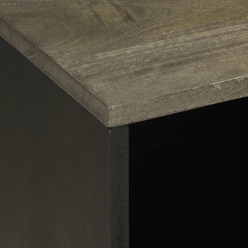 Mobile Porta TV-Mobile per TV-Credenza TV Nero 80x33x46 cm in Legno Massello di Mango 440876