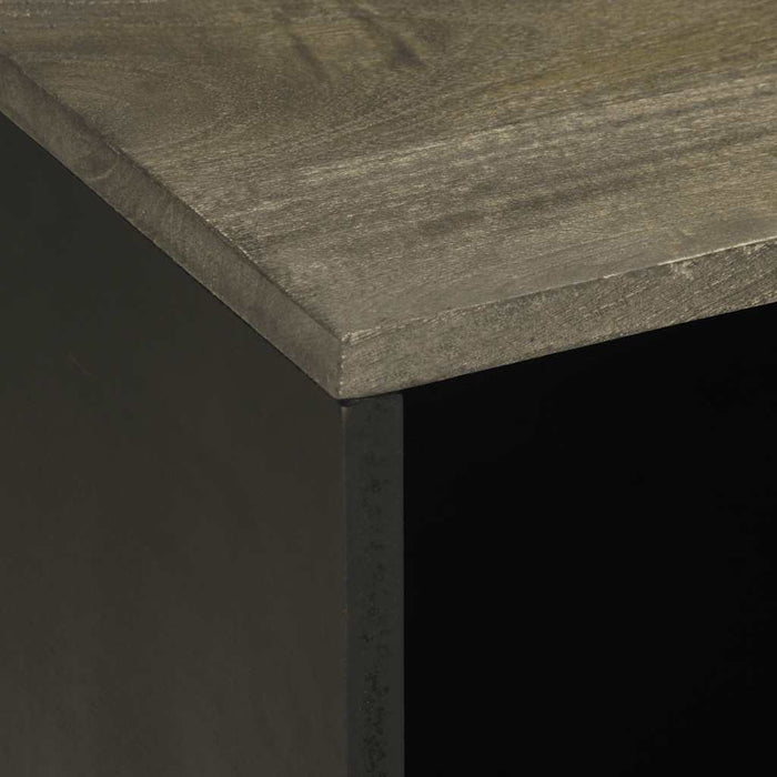 Mobile Porta TV-Mobile per TV-Credenza TV Nero 80x33x46 cm in Legno Massello di Mango 440876