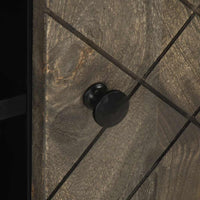 Mobile Porta TV-Mobile per TV-Credenza TV Nero 80x33x46 cm in Legno Massello di Mango 440876