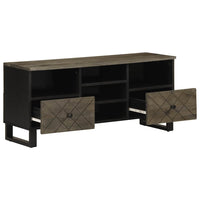 Mobile Porta TV-Mobile per TV-Credenza TV Nero 100x33x46 cm in Legno Massello di Mango 925961
