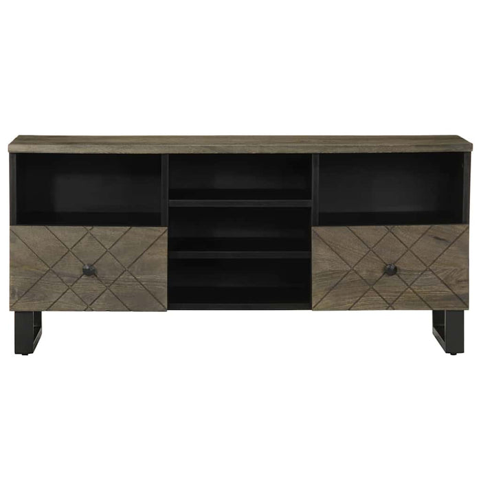 Mobile Porta TV-Mobile per TV-Credenza TV Nero 100x33x46 cm in Legno Massello di Mango 925961