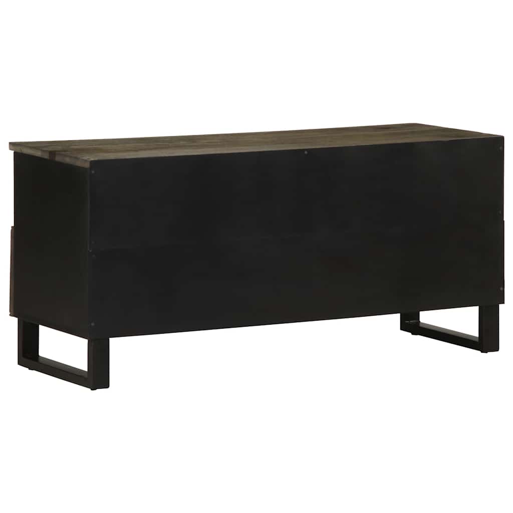 Mobile Porta TV-Mobile per TV-Credenza TV Nero 100x33x46 cm in Legno Massello di Mango 925961