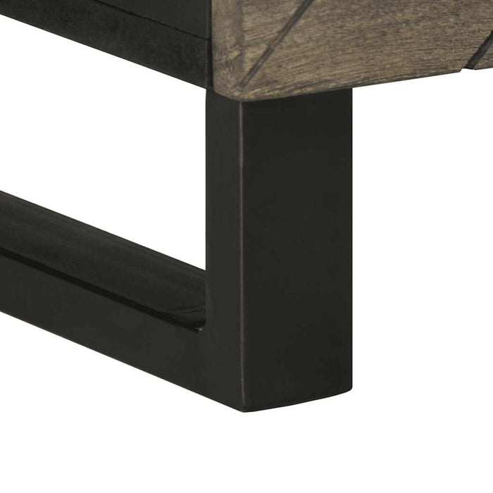 Mobile Porta TV-Mobile per TV-Credenza TV Nero 100x33x46 cm in Legno Massello di Mango 925961