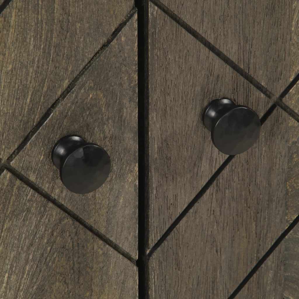 Mobile Lavabo-Armadietto da bagno Nero 62x33x58 cm Legno Massello di Mango