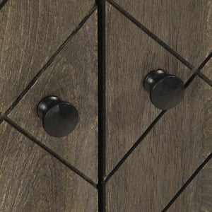 Mobile Lavabo-Armadietto da bagno Nero 62x33x58 cm Legno Massello di Mango