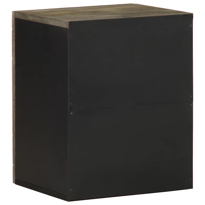 vidaXL Mobile da Bagno a Parete Nero 38x33x48 cm Legno Massello Mango