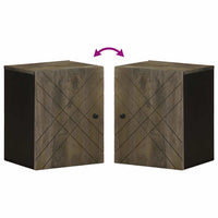 vidaXL Mobile da Bagno a Parete Nero 38x33x48 cm Legno Massello Mango