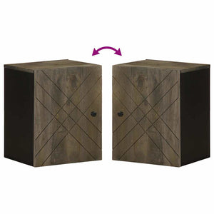 vidaXL Mobile da Bagno a Parete Nero 38x33x48 cm Legno Massello Mango