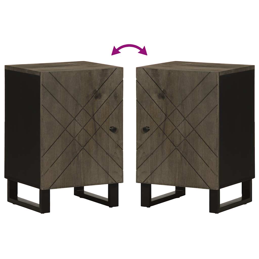 Mobile da Bagno Nero 38x33x58 cm in Legno Massello di Mango 4017705