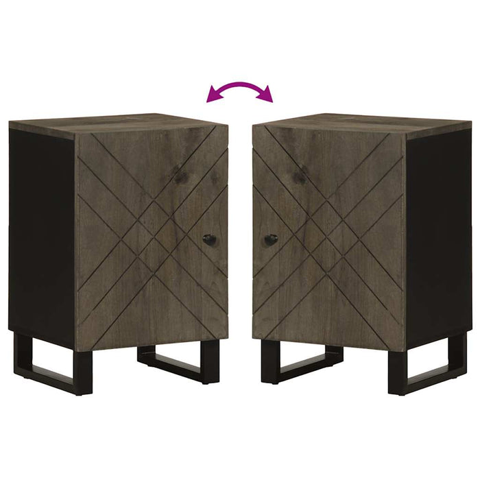 Mobile da Bagno Nero 38x33x58 cm in Legno Massello di Mango 4017705