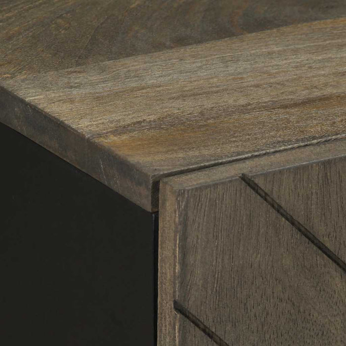 Mobile da Bagno Nero 38x33x58 cm in Legno Massello di Mango 4017705