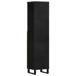 Mobile da Bagno Nero 38x33x160 cm in Legno Massello di Mango 4017706