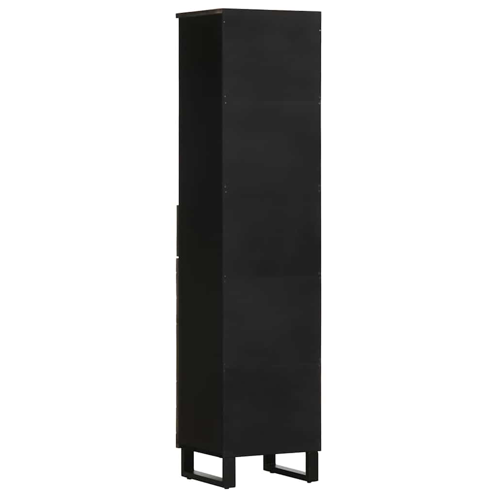 vidaXL Mobile da Bagno Nero 38x33x160 cm in Legno Massello di Mango