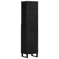 vidaXL Mobile da Bagno Nero 38x33x160 cm in Legno Massello di Mango