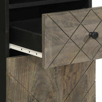 vidaXL Mobile da Bagno Nero 38x33x160 cm in Legno Massello di Mango