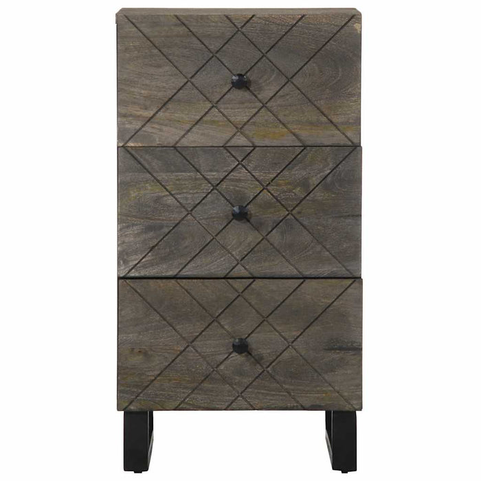 vidaXL Credenza Nera 40x33x75 cm in Legno Massello di Mango