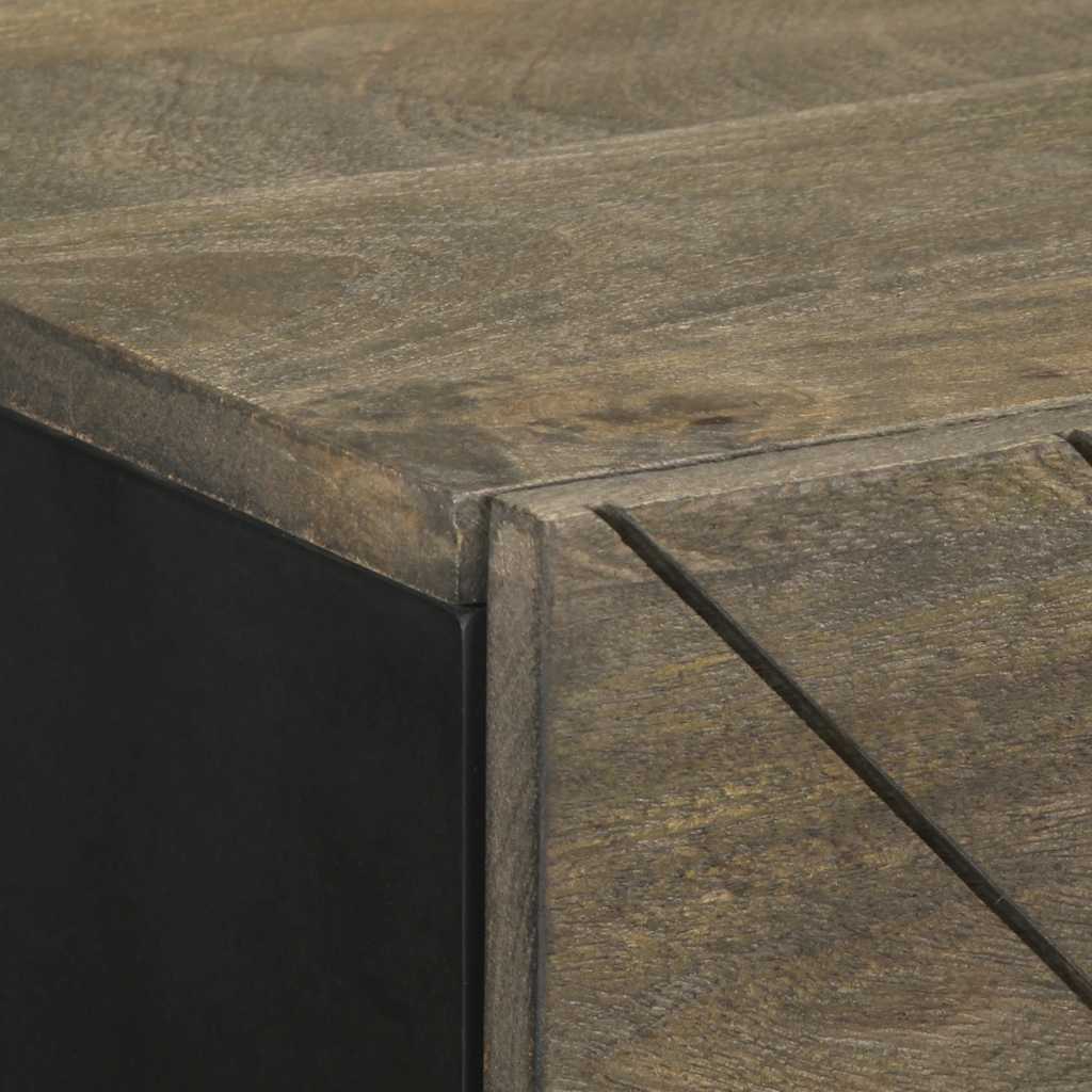 vidaXL Credenza Nera 40x33x75 cm in Legno Massello di Mango