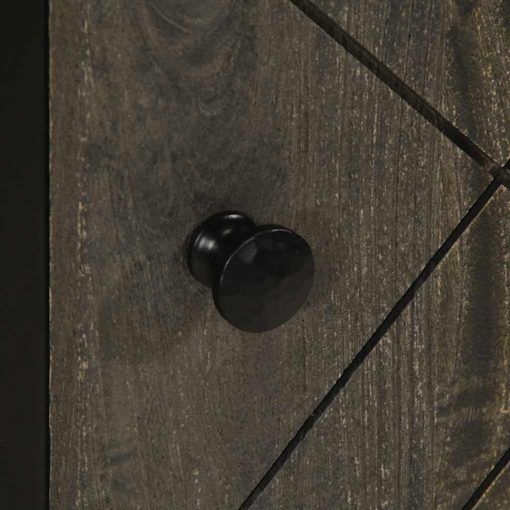 Credenza Nera 40x33x75 cm in Legno Massello di Mango 4017708