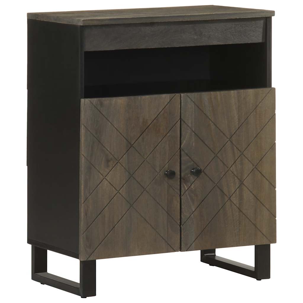 Credenza Nera 60x33x75 cm in Legno Massello di Mango 4017709