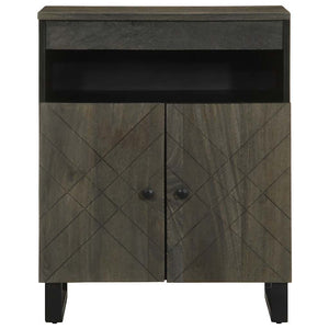 Credenza-Buffet-Armadio da cucina Nera 60x33x75 cm in Legno Massello di Mango 589090