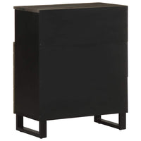 Credenza-Buffet-Armadio da cucina Nera 60x33x75 cm in Legno Massello di Mango 589090