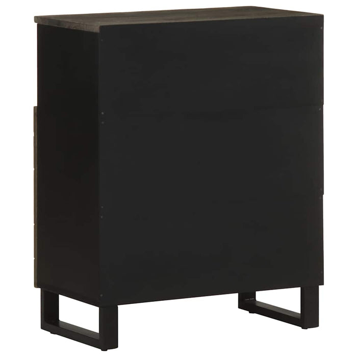 Credenza-Buffet-Armadio da cucina Nera 60x33x75 cm in Legno Massello di Mango 589090