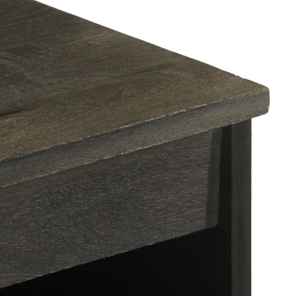 Credenza-Buffet-Armadio da cucina Nera 60x33x75 cm in Legno Massello di Mango 589090