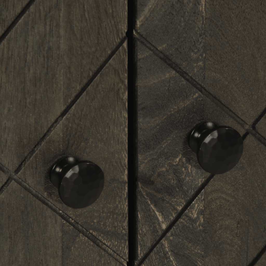 Credenza-Buffet-Armadio da cucina Nera 60x33x75 cm in Legno Massello di Mango 589090