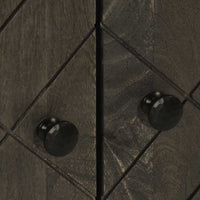 Credenza-Buffet-Armadio da cucina Nera 60x33x75 cm in Legno Massello di Mango 589090