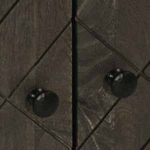 Credenza-Buffet-Armadio da cucina Nera 60x33x75 cm in Legno Massello di Mango 589090