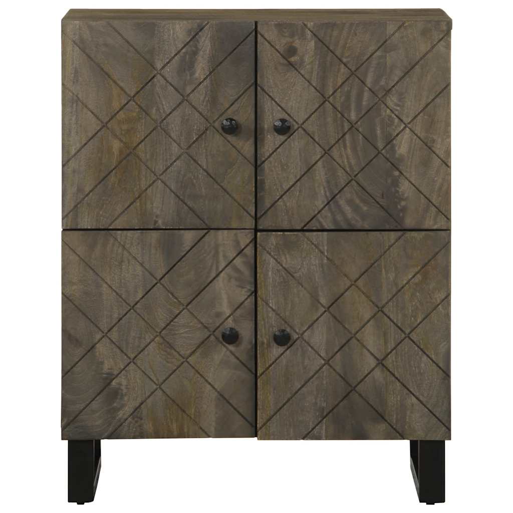 vidaXL Credenza Nera 60x33x75 cm in Legno Massello di Mango
