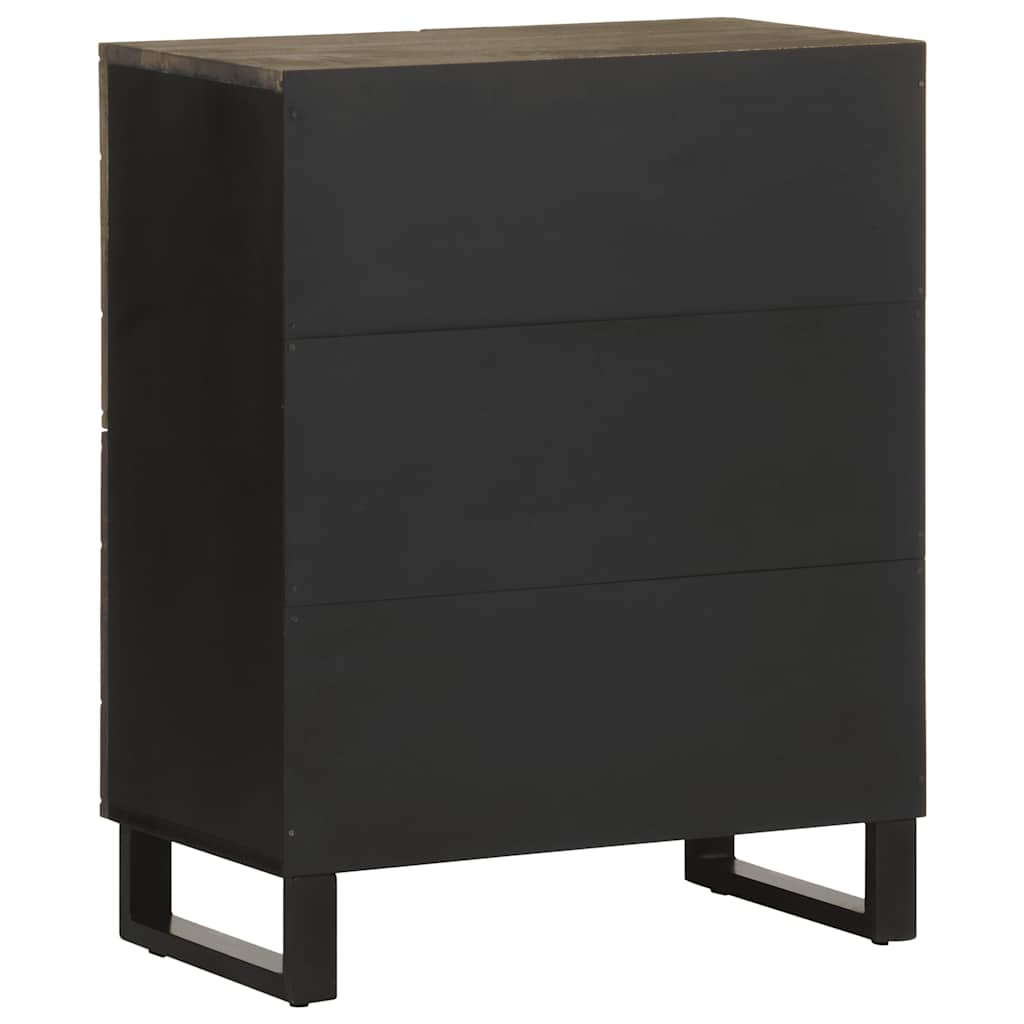 Credenza-Buffet-Armadio da cucina Nera 60x33x75 cm in Legno Massello di Mango 246002