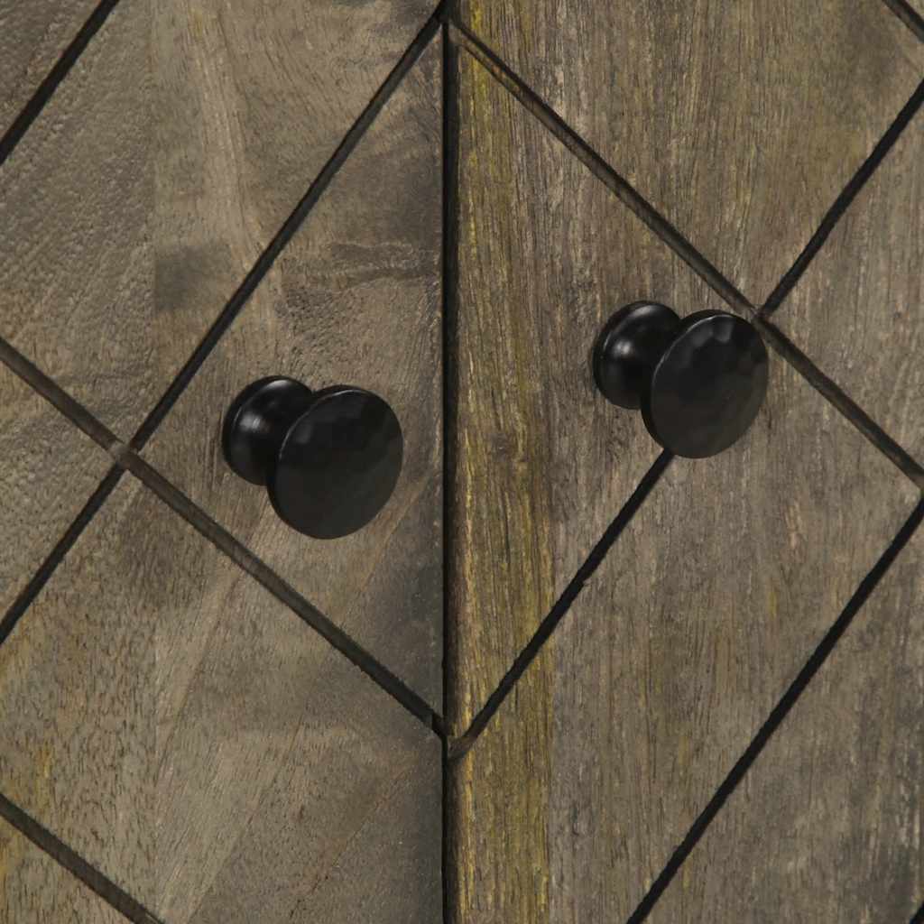 vidaXL Credenza Nera 60x33x75 cm in Legno Massello di Mango