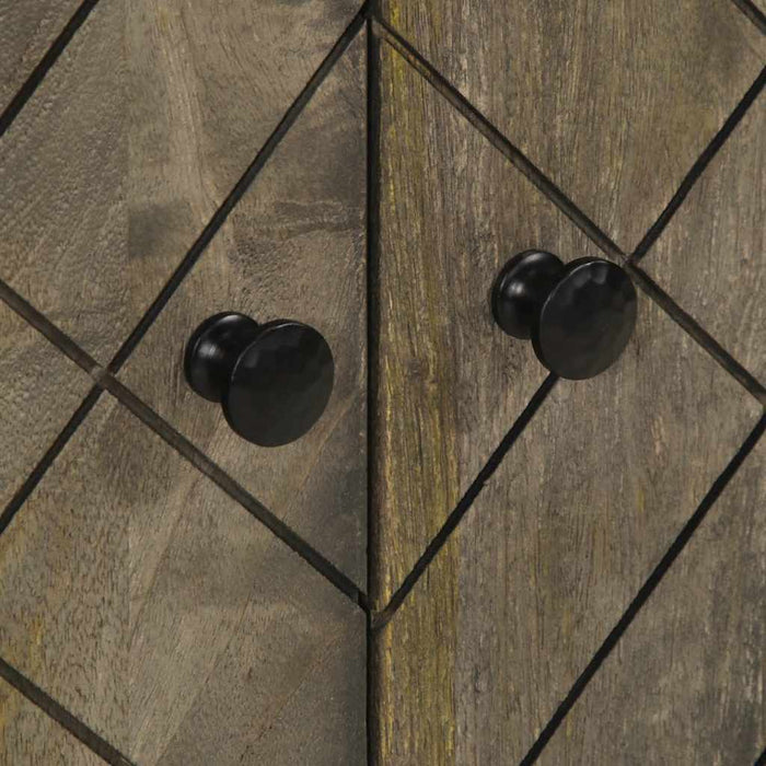 vidaXL Credenza Nera 60x33x75 cm in Legno Massello di Mango