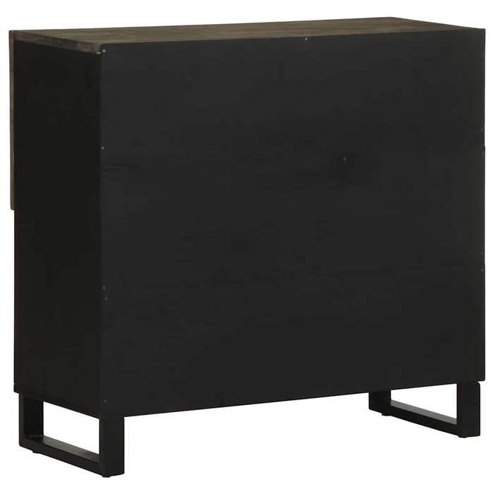Credenza-Buffet-Armadio da cucina Nera 80x33x75 cm in Legno Massello di Mango