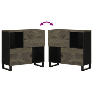 vidaXL Credenza Nera 80x33x75 cm in Legno Massello di Mango