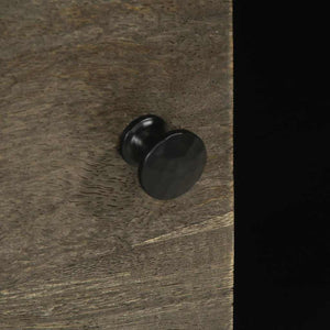 Credenza-Buffet-Armadio da cucina Nera 80x33x75 cm in Legno Massello di Mango