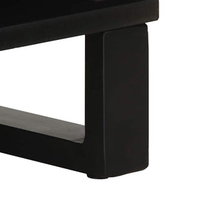 Credenza-Buffet-Armadio da cucina Nera 80x33x75 cm in Legno Massello di Mango