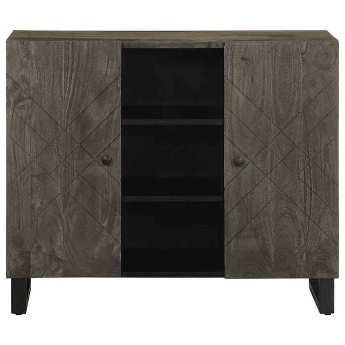 vidaXL Credenza Nera 90x33x75 cm in Legno Massello di Mango