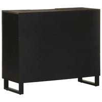 vidaXL Credenza Nera 90x33x75 cm in Legno Massello di Mango