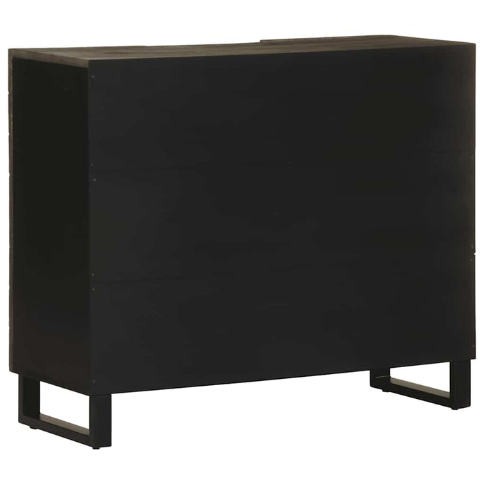 vidaXL Credenza Nera 90x33x75 cm in Legno Massello di Mango