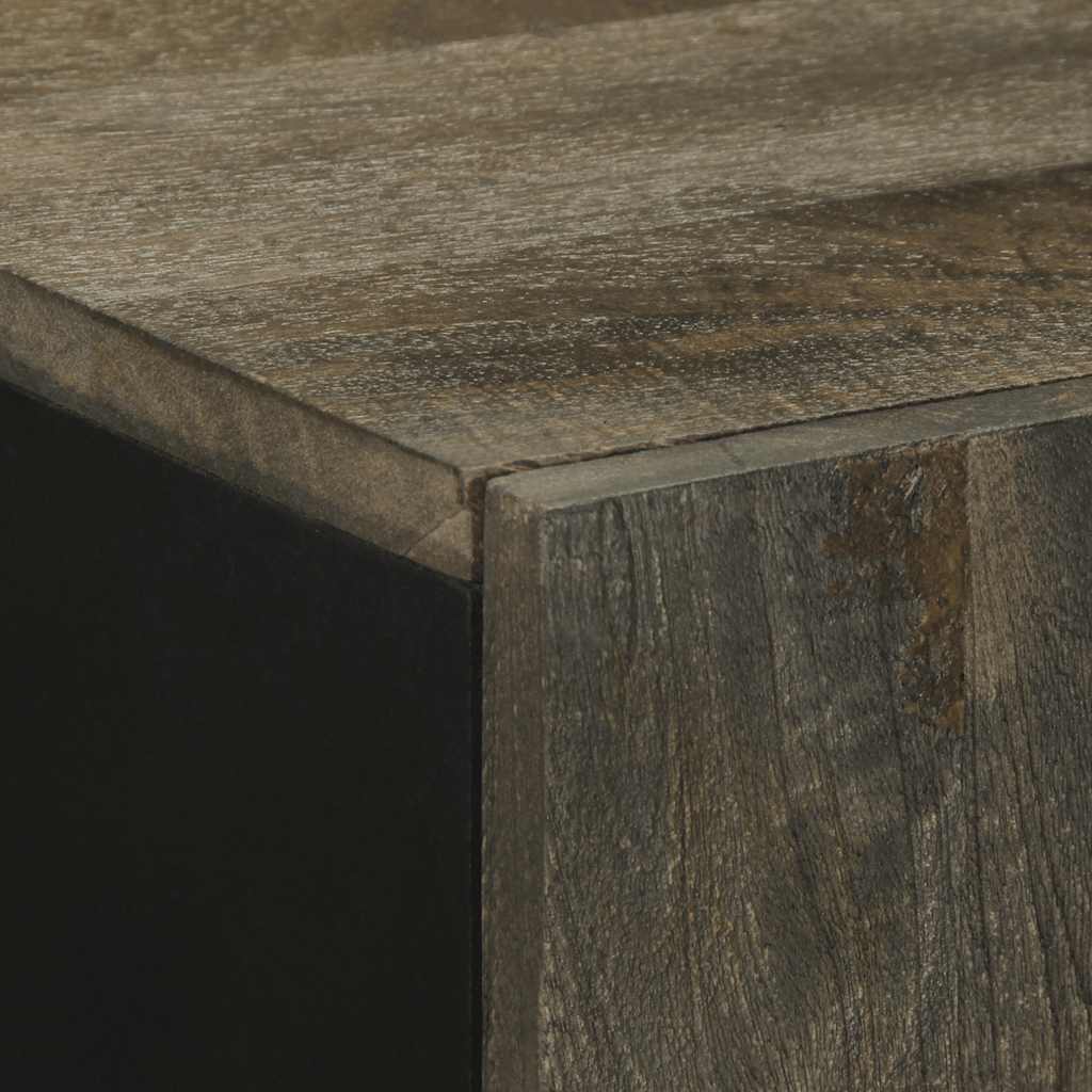 vidaXL Credenza Nera 90x33x75 cm in Legno Massello di Mango