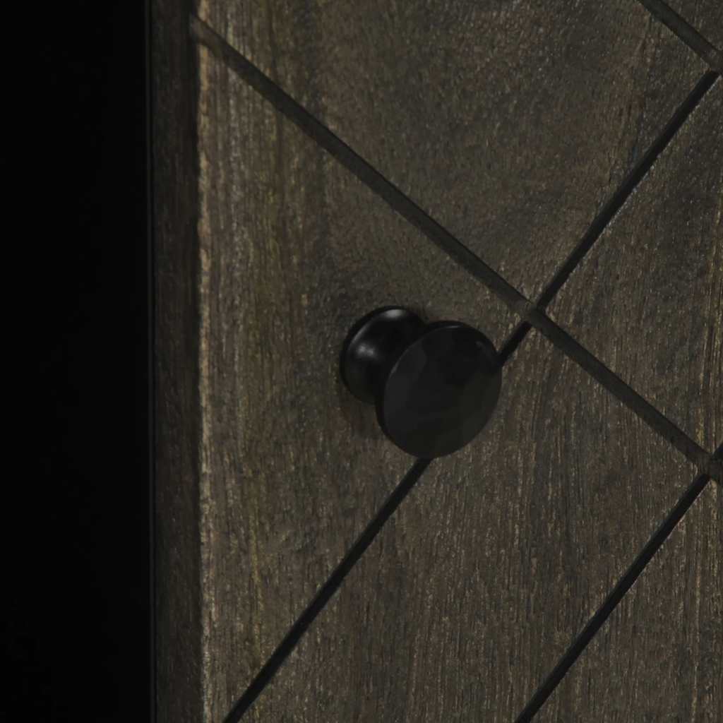 vidaXL Credenza Nera 90x33x75 cm in Legno Massello di Mango